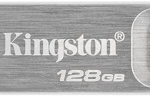 Kingston Dtkn/128gb Datatraveller Kyson - Metal Housing With Capless Design Usb3 Gen1 Type-A ( Usb2.0 Backwards Compatible ) 128gb Flash Drive With Solid Lanyard Loop Read/Write : 200/60 Mb/Sec 59.4x19x10mm Support Linux Mac Os - 5 Years Warranty