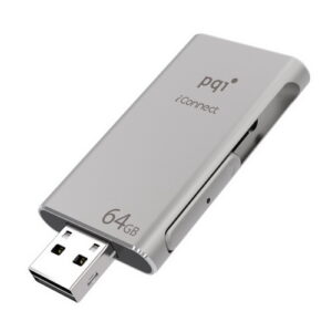 Pqi 6i01-016gr1001 Iconnect 16gb Silver - Usb3.0 + Apple Certified Mfi Lightning Dual-Connectors Flash Drive For Ios/Mac/Pc ; 54x31x8mm Read/Write : 30.2/15.5 Mb/Sec With Backup Software - 2 Years Warranty