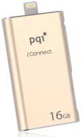 Pqi 6i04-016gr2001 Iconnect Mini 16gb Gold - Usb3.0 + Apple Certified Mfi Lightning Dual-Connectors Flash Drive For Ios/Mac/Pc ; 45x13x8mm Cob3.0 Capless Swivel Design With 1-Touch Backup + Fingerprint Security Via Ios With Mobile Strap + Strape Hole