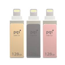 Pqi 6i04-032gr2001 Iconnect Mini 32gb Gold - Usb3.0 + Apple Certified Mfi Lightning Dual-Connectors Flash Drive For Ios/Mac/Pc ; 45x13x8mm Cob3.0 Capless Swivel Design With 1-Touch Backup + Fingerprint Security Via Ios With Mobile Strap + Strape Hole