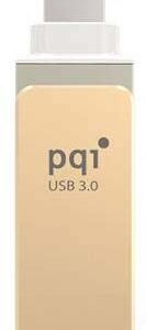 Pqi 6i04-064gr2001 Iconnect Mini 64gb Gold - Usb3.0 + Apple Certified Mfi Lightning Dual-Connectors Flash Drive For Ios/Mac/Pc ; 45x13x8mm Cob3.0 Capless Swivel Design With 1-Touch Backup + Fingerprint Security Via Ios With Mobile Strap + Strape Hole