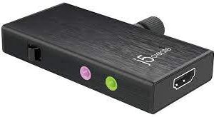 J5 Create Jva02 Video Capture For Live Streaming ( For Video Conference Or Live Broadcast ) - Fhd 1080p @ 60fps 3x Audio Modes ( Mic/Mix/Hdmi ) 3.5mm Mic-In + 3.5mm Audio Out + Hdmi Input +2x Type-C With Pd3.0 Include Cold Shoe Adapter For Camera Alumi