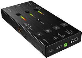 J5 Create Jva06 Dual Hdmi Video Capture For Live Streaming ( For Video Conference Or Live Broadcast ) - Dual 4k Hdmi Input @ 60fps 1080p Video Capture @ 60fps 3x Audio Modes ( Mic/Mix/Hdmi ) 3.5mm Mic-In + 3.5mm Audio Out + 2xhdmi(In+Out) + Type-C With