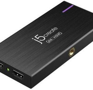 J5 Create Jva14 4k Video Capture For Live Streaming ( For Video Conference Or Live Broadcast ) - Hdmi Capture ( 4k@30fps Fhd@120fps ) 3x Audio Modes ( Mic/Mix/Hdmi ) 3.5mm Audio-In+Out + 2xhdmi ( In+Out ) + Type-C With 60w Pd3.0 + Type-C Gen2/10gbps To