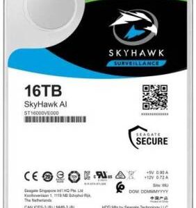Seagate St16000ve000 / St16000ve002 16tb/16000gb Skyhawk Ai Surveillance Optimised With Imageperfect Ai Firmware Ai Stream Up To 64x Hd Cameras Sata6g 256mb Cache 7200rpm Sustained Data Rate - 250mb/Sec Designed For 24x7 Digital Video Surveillance O