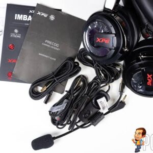 Adata Xpg Precog Gaming Headset ( Full Pack ) - Hybrid Electrostatic / Dynamic Dual Driver 7.1 Channel Detachable Enc Mic ( Environmental Noise Cancellation ) Rotatable Ear Cup + Auto-Adjust Headband 13.5mm Driver Electroplated Aluminum 5-20k Hz Typ