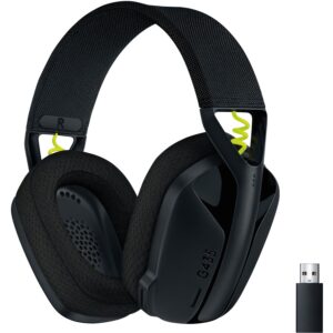 Logitech 981-001050 G435 Wireless + Bluetooth Black Headset With Mic Dolby Atmos On-Ear Audio Inline Controls 40mm Drivers With Neodymium Magnets 165g Light Weight - Usb Type-A Receiver + Type-C Charging