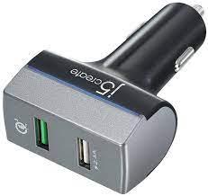 J5 Create Jupv20 Qc3.0 Car Charger - 2x Usb Dcp ( Dedicated Charger Port ) - 1x Qc3.0 ( 6.5v/3a ) + 1x Fast Charge( 5v/2.4a ) 30w 83x27x51mm