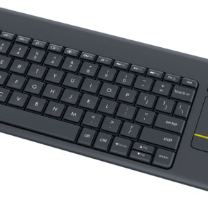 Logitech 920-007145 Wireless K400 Plus + Htpc Keyboard For Pc-To-Tv Control + Built-In 3.5" Touch Pad ( No Numeric Keypad ) 2.4ghz + 128bit Aes Vertical Space-Saving Storage 5 Hotkeys Programmable F-Keys For Windows + Android + Ios - Usb Nano U