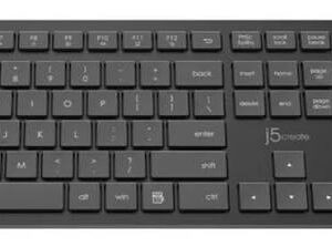 J5create Desktop Jikmw115 Wireless Black Full-Size Membrane Kb + 1600dpi Optical Wheel Mouse 12 Multimedia Keys Low-Profile Keyframe 2.4 Ghz Wireless Connection Upto 20m - Usb