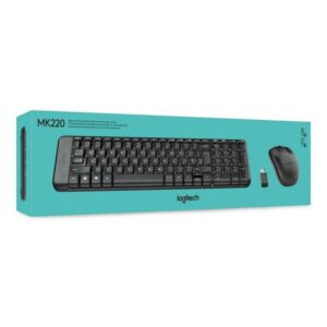 Logitech 920-003161 / 920-003168 Mk220 Cordless ( Cordless Kb+ Mouse ) Ultra Compact Design Kb ( Less Keys ) - With 128-Bit Aes Wireless Encryption Enhanced Function Keys Black Nano Usb Receiver