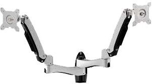 Aavara Aw742 Free Style Wall-Mount - Dual Flip Mount 2x Lcd - 2 Independent Swing Arms Horizontal & Vertical Shift +/-90 Swivelable 110 ( +90~-20 ) Tilt Angle Adjustable 360 Rotation Pivot For Landscape Or Portrait Height Adjustable With Experto
