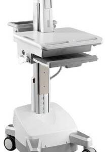 Aavara Ceh01 Mobile/Medical Workstation Cart With E-Lift ( Electrical Height Adjustment )- 4 Wheels With Lock Support Up To 24"/8kgs Led With 30 Tilt + 360 Rotation 130+500mm Height Adjustable With Modularized Pc Holder/ Scanner Holder / Keyboard+