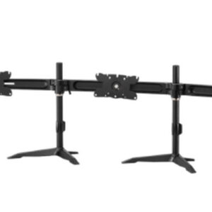 Aavara Ds310 Tripple Flip Mount 3x Lcd Stand ( Support Extra Ds360 Tripple Flip Mount Extended Pole As 6x Lcd Stand ) - 1 Center Fixed + 2 Independent Swing Arms Horizontal & Vertical Shift +/- 15 Swivelable 25 Tilt + 90 Rotation Pivot For Landsca
