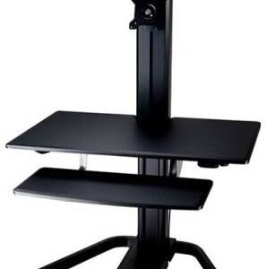 Aavara Sdr720m Sit Stand Desk Riser - Motorized 115-515mm Height Adjustable Stand For 1x Lcd + Keyboard Tray - 30 Tilt Angle Adjustable 360 Rotation Pivot For Landscape Or Portrait Height Adjustable With Expertorque Technology Smart Cable Management