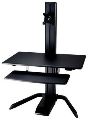 Aavara Sdr720m Sit Stand Desk Riser - Motorized 115-515mm Height Adjustable Stand For 1x Lcd + Keyboard Tray - 30 Tilt Angle Adjustable 360 Rotation Pivot For Landscape Or Portrait Height Adjustable With Expertorque Technology Smart Cable Management