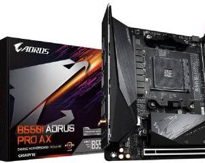 Gigabyte B550 Aorus Pro Itx + Wifi(Ax) : Amd Am4 Mb - With 8 Phase Digital Vrm Pre-Mounted I/O Shield With Thermal Armor + Rgb Fusion 2.0 With On-Board Rgb Display ( Multi Zones ) Addressable Led Strip Support Thermal Backplate Smartfan5 With 5x Tempe