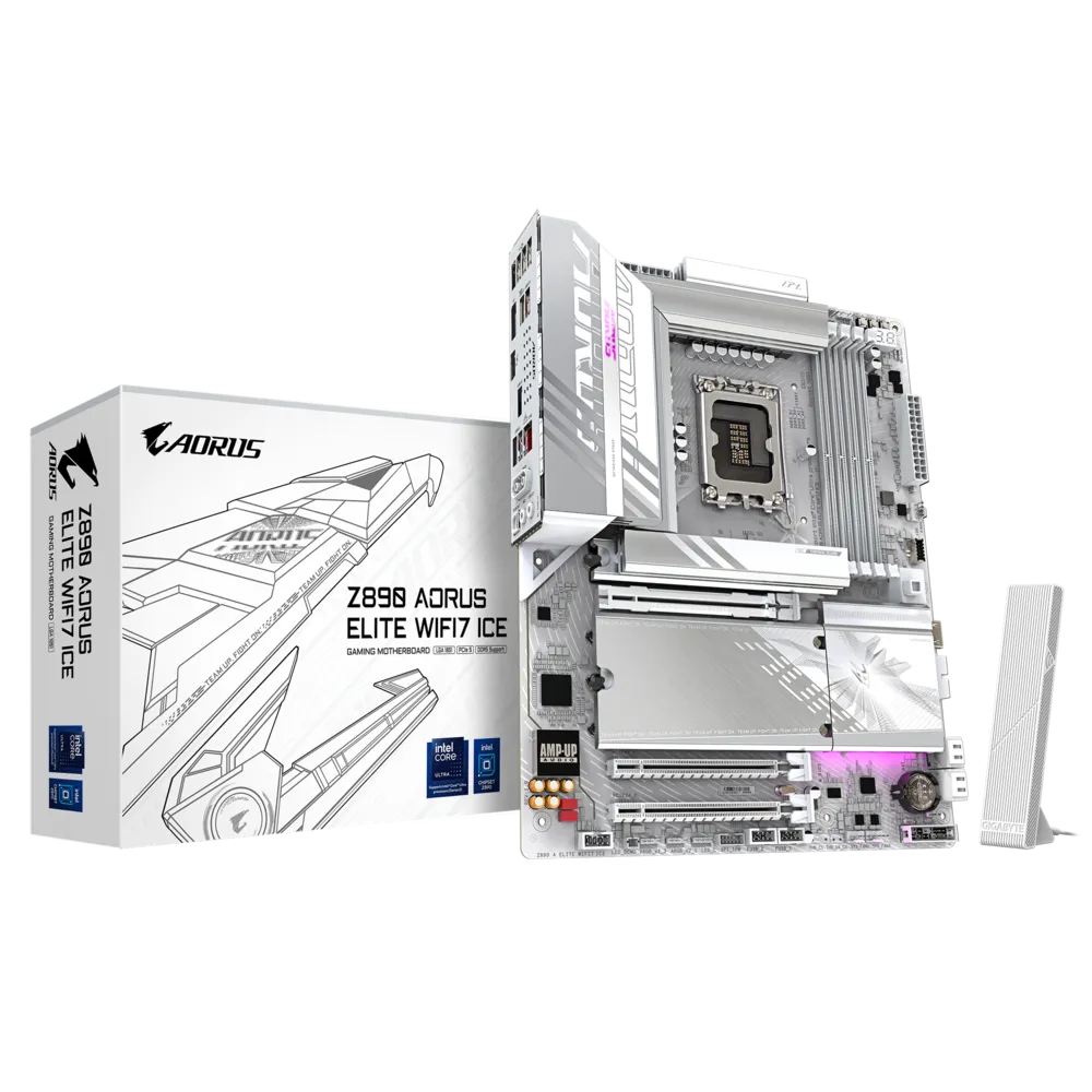 Gigabyte Z890 Aorus elite White Ice+Wifi7 lga 1851 arrow lake ddr5 motherboard