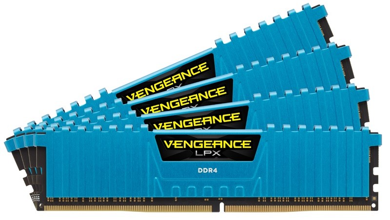 Corsair Cmk16gx4m4a2400c14b Vengeance Lpx With Blue Low-Profile Heatsink With 8-Layer Pcb 4gb X 4 Kit - Support Intel Xmp ( Extreme Memory Profiles ) Ddr4-2400 ( Pc4-19200) Cl14 1.2v - 288pin - Lifetime Warranty