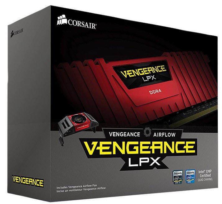 Corsair Cmk32gx4m4k4000c19 Vengeance Lpx With Black Low-Profile Heatsink + Vengence Airflow Memory Cooler With 8-Layer Pcb 8gb X 4 Kit - Support Intel Xmp ( Extreme Memory Profiles ) Ddr4-4000 ( Pc4-31999) Cl19 1.35v - 288pin - Lifetime Warranty