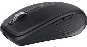 Logitech 910-005988 Mx Anywhere Mx3 Black Wireless Laser Mouse Wifi+Bluetooth Dual Connection Magspeed Smartshift Wheel ( 1000lines/Sec ) Logitech Flow (Copy And Paste Between Devices) With Ssl And Aes256 Bit Encryption Pair Up To 3x Computers With