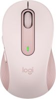 Logitech 910-006254 Signature M650 Cordless Mouse - Pink Wifi+Bluetooth Dual Connection With Smartwheel Scrolling + 90% Reduced Noice From Clicking And Scrolling Contoured Soft Rubber Grip Precision Tracking Auto Sleep With Power On/Off Switch 5 Bu