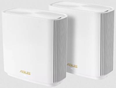 Asus Zenwifi Xt8(2-Pk) Ax Mini Trilband Wireless-Ax6600 White Gigabit Router + Extending Node 1.5ghz Quad-Core Processor 256mb Flash + 512mb Ram - 2.5g Gigabit Wan + 3x Gigabit Lan + Usb3 Downstream - 2.4/5/5ghz Tri Band 802.11ax 6600mbps (574+1201+48