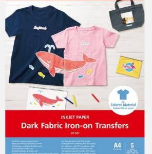Canon Df-101 Iron-On T-Shirt Transfer For Dark-Coloured Fabrics - A4 5 Sheets - Compatible With Pixma Pro-100 Ix6800 Ip8700 Mg7500 Mg6700 Mg5600 Pro-100s Mg7700 Mg5700 Mg3600 Ts9000 Ts8000 Ts6000 Ts5000 Ts9100 Ts8100 Ts6100 Tr8500 Tr7500 Ts51xx Ts9500 T