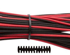 Corsair Cp-8920162 Red+Black Premium Individually Sleeved Flexible Paracorded Cable With Cable Comb - 24pin Atx 610mm With 1 Connector - For Rmx Series ; Rmi Series Sf Series