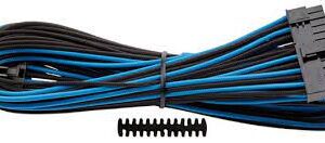 Corsair Cp-8920164 Blue+Black Premium Individually Sleeved Flexible Paracorded Cable With Cable Comb - 24pin Atx 610mm With 1 Connector - For Rmx Series ; Rmi Series Sf Series