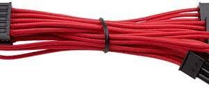 Corsair Cp-8920187 Red Premium Individually Sleeved Flexible Paracorded Cable With Cable Comb - Sata 750mm With 4 Connectors - For Rmx Series ; Rmi Series Sf Series