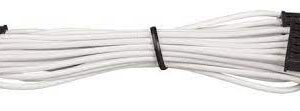 Corsair Cp-8920189 White Premium Individually Sleeved Flexible Paracorded Cable With Cable Comb - Sata 750mm With 4 Connectors - For Rmx Series ; Rmi Series Sf Series