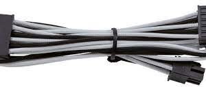 Corsair Cp-8920191 White+Black Premium Individually Sleeved Flexible Paracorded Cable With Cable Comb - Sata 750mm With 4 Connectors - For Rmx Series ; Rmi Series Sf Series