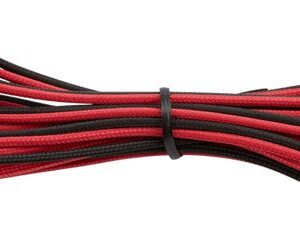 Corsair Cp-8920197 Red+Black Premium Individually Sleeved Flexible Paracorded Cable With Cable Comb - 4pin Molex 750mm With 4 Connectors - For Rmx Series ; Rmi Series Sf Series