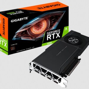 Gigabyte Nvidia Geforce Rtx 3080 Turbo 10 Gb - 2 Slots Required 1x 80mm Blower Fans With All Copper Vapor Chamber Heatsink Back-Sided Heatsink 8nm Pci-E 4.0 16x 10gb 320bit Ddr6x (760gb/Sec Memory Transfer ) Rops : 96 8704 Cuda Cores Tensor / Rt