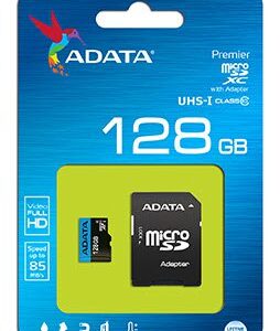 Adata Premier 85/A1 Ausdx128guicl10 85-Ra1 / Ausdx128guicl10a1-Ra1 128gb Microsdxc ( 15x11x1mm ) With Sdxc Adapter Not Compatible With Sdhc Only Camera/Reader - Uhs-I A1 Read/Write : 85/25mb/Sec Mininum Iops Read/Write : 1500/500 - Lifetime Warranty