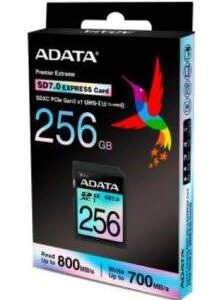 Adata Asd256gex3l1 256gb Sdxc Premier Extreme Series - Sd Express 7.0 ( Ssd Class Pcie Gen3x1 And Nvme ) With Anti-Static/Water/ Temperature/ Shock/ Vibration/ X-Ray Proof 24x32x2.1mm Not Compatible With Sdhc Only Camera/Reader - Uhs-I Ex-I V30 Read/W