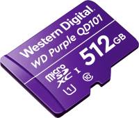 Westerndigital Microsdxc Purple Wdd512g1p0c Qd101 512gb ( No Sd Adapter ) Endurance Series Designed For Video Recording / Nvr Supports -25c To 85c Temperature Range 15x11x1mm Uhs-I U1 ( Uhs-I / Sd3.0 ) Class10 - 3 Years Warranty With 256 Tbw Retail
