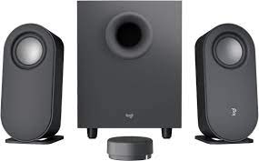 Logitech 980-001348 Z407 2.1 Wired + Bt Wireless Speaker 40w ( 20w Subwoofer + 2x 10w Satellite ) With Dsp Wired Control Pod With Control Knob 3.5mm + Rca + Micro Usb Input