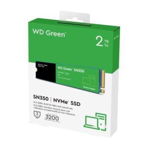 Westerndigital Green Sn350 Wds200t3g0c 2tb/2000gb - Ngff ( M.2 ) 3d Qlc Ssd Nvme Pcie (Gen3.0) X4 Mode Type 2280 -80x22x2.4mm (Single Sided) Ldpc (Low Density Parity Check) Ecc Burst Performance Read/Write : 3200/3000 Mb/Sec Random Write 4k Iops : 5