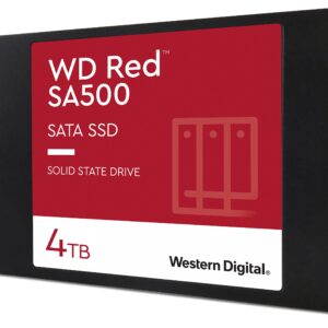 Westerndigital Red Sa500 Wds400t1r0a 2.5" Nas Sata Ssd 4tb/4000gb 3d Tlc With Slc Cache Sequential Read Read/Write : 560/530mb/Sec Random Read/Write 4k : 95000/82000 Iops 2 Millions Mtbf With 2500tbw - 5 Years Warranty