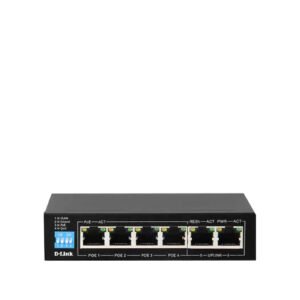 D-Link Dgs-F1006p 6 Port Poe Switch - 2x Gigabit For Uplink + 4x Poe Gigabit ( Upto 60w In Total / Upto 250m Distance ) 12gbps Switching Capacity