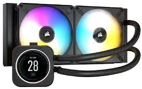 Corsair Cw-9060061-Ww H100i Elite+Lcd Capellix 240mm Cpu Water Cooling - With 2.1" Ips Lcd Screen ( 480x480 600cd/M2 16.7million Colors 24x Rgb Leds ) Corsair Link For Real-Time Monitoring And Control - Copper Waterblock With 33x Capellix Rgb Led