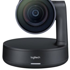 Logitech 960-001227 Rally Conference Cam With 4k Uhd Sensor Wide 90 Field Of View With Adaptive Motorized Pan (90) + Tilt (140) + Zoom (15x) Invertable Wall Mount With Power Splitter Bay And Cable Management Wireless Remote Control Rightsense Technology
