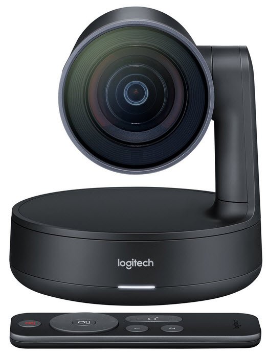 Logitech 960-001227 Rally Conference Cam With 4k Uhd Sensor Wide 90 Field Of View With Adaptive Motorized Pan (90) + Tilt (140) + Zoom (15x) Invertable Wall Mount With Power Splitter Bay And Cable Management Wireless Remote Control Rightsense Technology