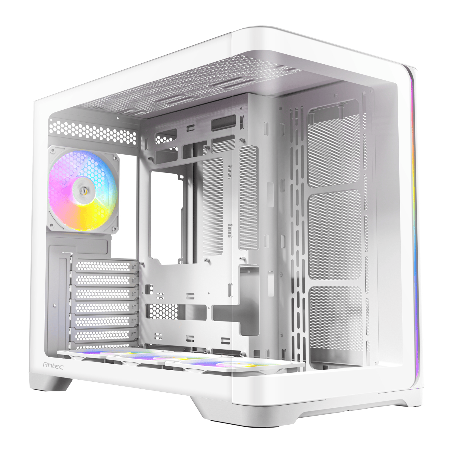Antec C5 Curved Argb Atx | Micro-Atx | Itx Argb Dual Chamber Mid-Tower Gaming Chassis - White