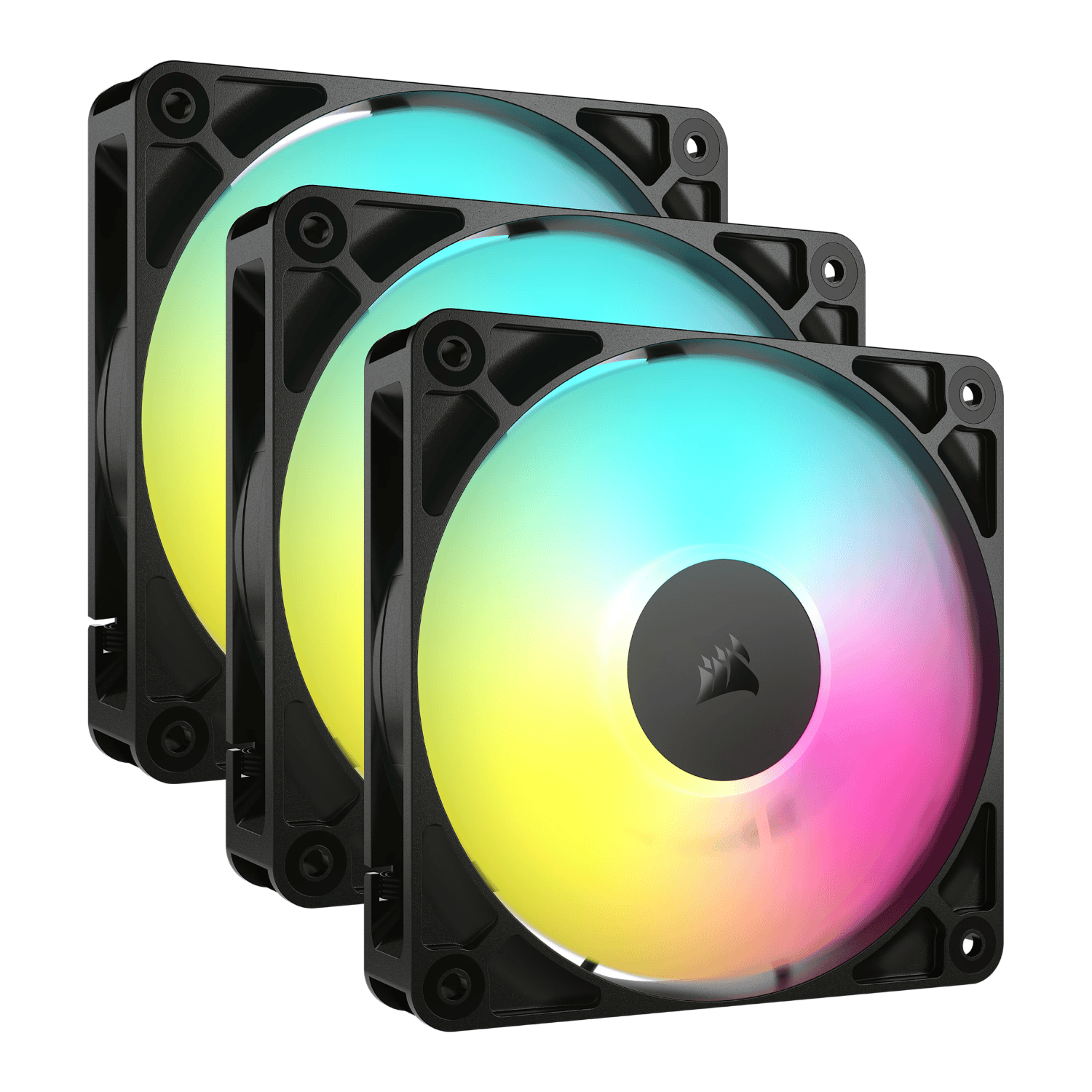Corsair Rs120 Argb 120mm Pwm Fans Triple Pack - Black