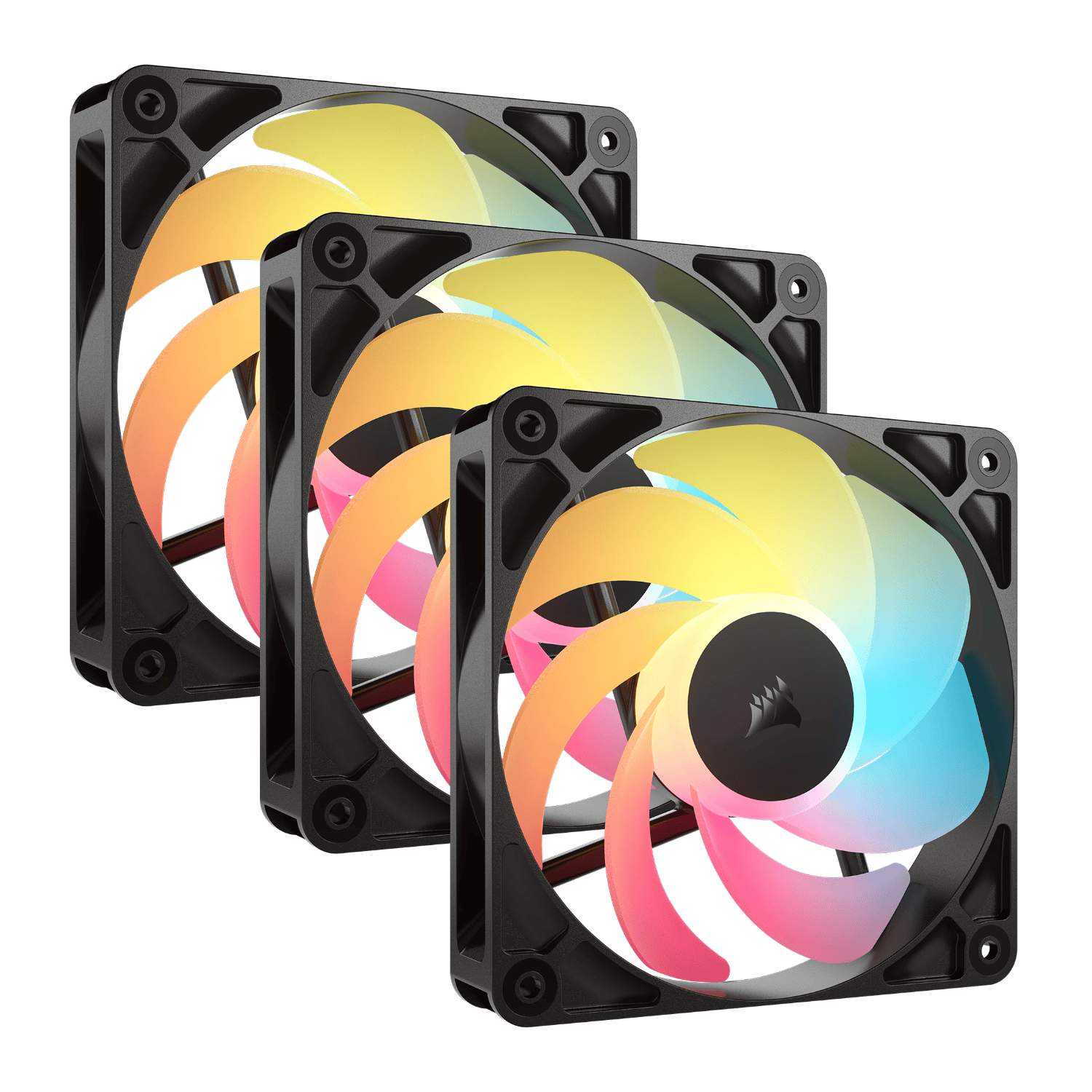 Corsair Rs120-R Argb 120mm Pwm Reverse Fans Triple Pack - Black
