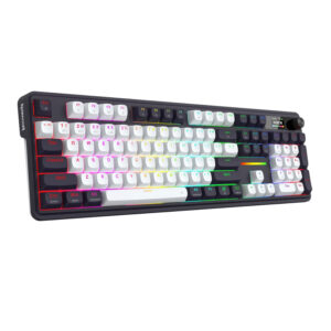 Redragon K762wb-Rgb-Pro Lcd Full-Size Gasket Mechanical Keyboard - Black