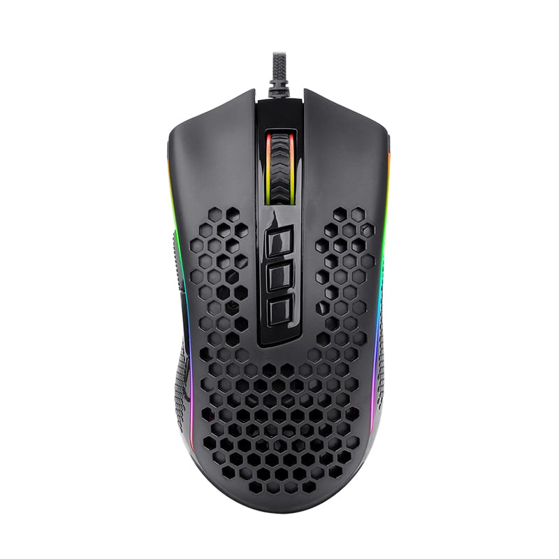 Redragon Storm 12400dpi 7 Buttons|Ergonomic Design|P3327 Optical Sensor|Lightweight Body|Rgb Backlit Gaming Mouse - Black